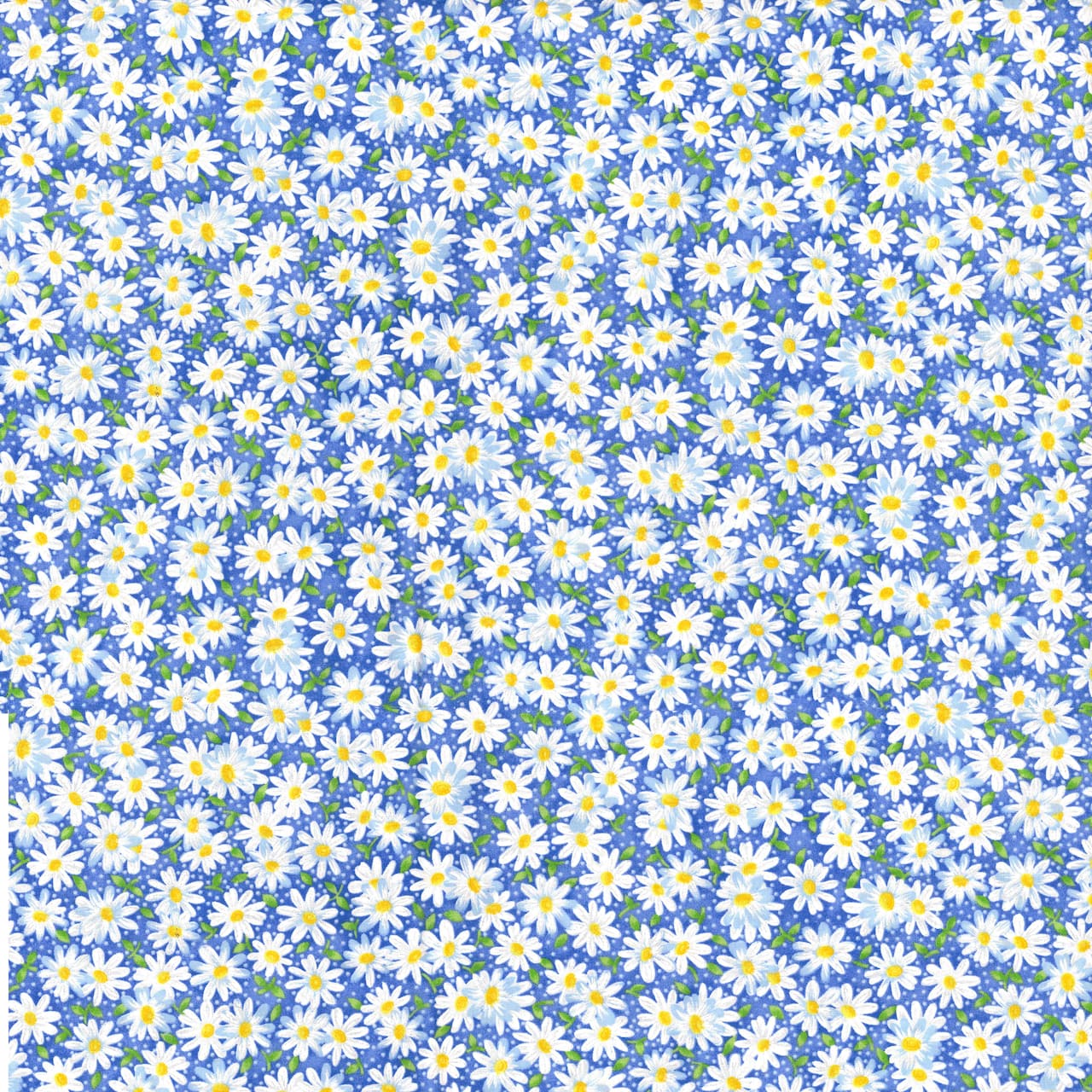 Fabric Traditions White Packed Daisies Cotton Fabric